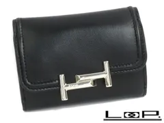 ▲限定値下げ▼ ■未使用■　トッズ コンパクト ウォレット 三つ折り 財布 レザー ブラック 箱 【37542】のサムネイル