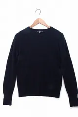 【211591】UNIQLO ユニクロ  カシミヤ100％ クルーネックニット セーター  M ブラック