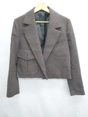 ◇ Θ ZARA ザラ チェック柄 長袖 ジャケット サイズS ブラウン レディース E  【1507010009669】