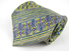 ミッソーニ ブランドネクタイ 総柄 ストライプ シルク イタリア製 メンズ イエロー Missoni 【中古】