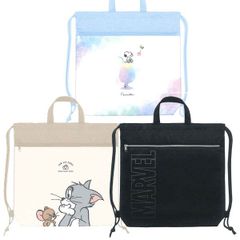 【1個】キャラクター ナップサック プールバッグ 内側撥水加工 128589/スヌーピー 128590/トムとジェリー 128591/マーベル C 2025年3月 サマーグッズ 女の子 男の子 かわいい 大容量 おしゃれ
