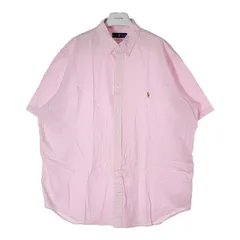 ★RALPH LAUREN ラルフローレン コットン ボタンダウン ギンガムチェックシャツ ピンク 半袖 Size 2XB
