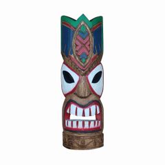 ティキ 木彫りの壁掛けレリーフ 45cm Tiki ハワイアン雑貨 エスニック 壁飾り ティキのお面 ティキマスク ティキのお面 ティキマスク インテリア タペストリー ウォールデコレーション トーテムポール 350435