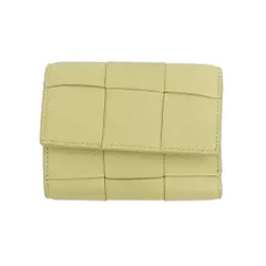 【名東】ボッテガヴェネタ カセット マキシイントレチャート 三つ折り 651372 ベージュ 財布 ウォレット