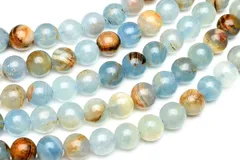 ブルーカルサイト 8mm １連（約38cm） パワーストーン 天然石 _R6070-8