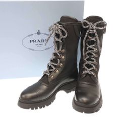 PRADA ニーハイ 2WAY トライアングルプレート レインブーツ モノリス