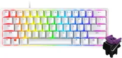Razer Huntsman Mini 小型 ゲーミングキーボード Mercury White - Clicky Optical Switch 60%レイアウト 光学スイッチ 超高速1.5mm作動 クリッキー触感 C [ホワイト] [クリッキー / 英語配列]
