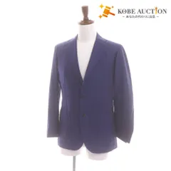 ■ WORLD'S BESPOKE 生地 REDA 1865 テーラードジャケット 長袖 アウター 胸ポケット 襟 ボタン 日本製 メンズ 46R/AM (M相当) ネイビー系