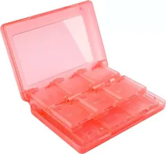 3DSカードケース 最大22枚収納 SD2枚/microSD2枚 ペン2本 クリアピンク ソフト 収納ケース[定形外郵便、送料無料]mer003