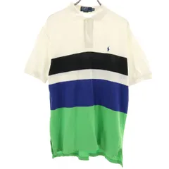 Polo by Ralph Lauren ポロバイラルフローレン 配色 半袖 ポロシャツ M アイボリー メンズ 古着