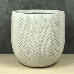 【新品】直径37cm 植木鉢 おしゃれ 大型 ファイバーポット ヘリング バルーン L アンティークホワイト 20リットル