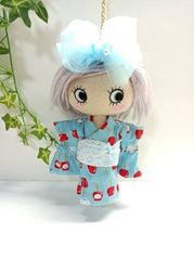 ハンドメイド❉ドールチャーム❉浴衣の女の子❉バッグチャーム - メルカリ