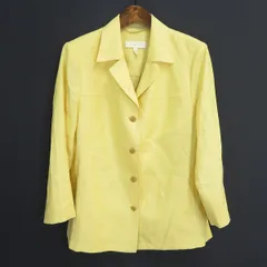 #s エスカーダ ESCADA ジャケット 42 黄色 イエロー 麻 リネン 薄手 ジグザグステッチ レディース 943870 k01のサムネイル