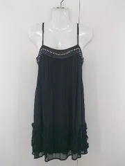 ◇ GRACE CLASS グレースクラス 装飾 ビジュー ミニ キャミソールワンピース サイズ36 ブラック レディース P  【1302240001700】