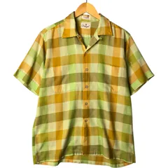 古着 ~70年代 Donegal チェック柄 半袖 オープンカラー ポリシャツ ボックスシャツ メンズM相当 ヴィンテージ/eaa565381