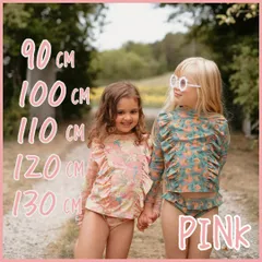 子供用 キッズ ラッシュガード 女の子 長袖 上下 レトロ 花柄 水着 おしゃれ 日焼け 紫外線対策 海 プール 旅行 おすすめ【135】