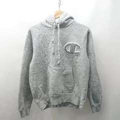◇ ⊇ Champion チャンピオン スポーツブランド 長袖 プルオーバーフーディーパパーカー サイズM グレー系 メンズ E  【1507160024390】