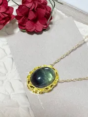 マルチカラーフローライトAAA-ネックレス　ストライプ　天然石