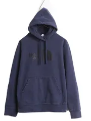 【お得なクーポン配布中!】 ノースフェイス プリント スウェット フード パーカー メンズ M 古着 The North Face ロゴ プルオーバー 裏起毛 トレーナー アウトドア 紺