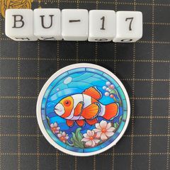 방수 스티커 쿠마노미 해양 생물 스테인드 글라스풍 BU-17