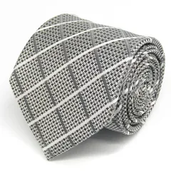 コムサイズム ブランド ネクタイ チェック柄 格子柄 シルク PO メンズ グレー COMME CA ISM 【中古】