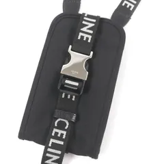 美品□CELINE セリーヌ 10J21 ロゴベルト付き トレッキング モバイルフォンホルダー スマホポーチ ブラック イタリア製 メンズ レディースのサムネイル