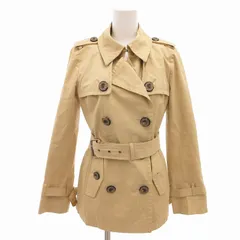 バーバリーブルーレーベル BURBERRY BLUE LABEL トレンチコート ジャケット ショート丈 ダブル 裏地ノバチェック ベージュ 36 /FF IBO63