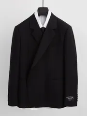 新品未使用 h 無ブランド メンズ ジャケット 高定 フレンチカジュアル ナポリ袖 ヴィンテージ風 オーバーサイズ テーラードジャケット ビジネス 軽奢 シンプル ブラック