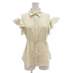 フレイアイディー FRAY I.D 美品 22SS ラッフルスリーブブラウス シャツ フロントフライ 半袖 0 アイボリー /AE