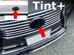 Tint+ カット済み エンブレム スモークフィルム(ブラックスモーク 5% 前後2枚セット) レクサスLS LS600h UVF45 UVF46 40 後期のサムネイル