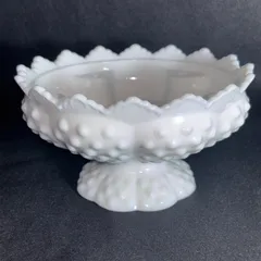 ☆超美品☆ フェントン　ミルクガラス　ホブネイル　キャンドルホルダー　キャンドル立て　ろうそく立て　アンティーク　ヴィンテージ