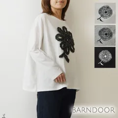 ＊【新品】【BARNDOOR バーンドア】コットン 20 天竺 花 フリル ロングスリーブ カットソー  (1191125h)レディース 春 秋 冬 北欧 長袖 Tシャツ ゆったり 花柄 ナチュラル 服 新作 おしゃれ コーディネート 人気 40代 50代