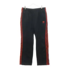 adidas (アディダス) 00s 万国旗タグ トレフォイルロゴ トサイドジップ トラックパンツ ブラック/レッド 705739