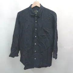 ◇ ⊂ フレンチリネン シンプル系 長袖 長袖シャツ サイズL ブラック系 レディース E  【1507160031794】