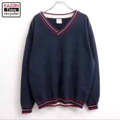 90s USA製 vintage 無地 Vネック 鹿の子 スウェット トレーナー メンズ 表記XLサイズ