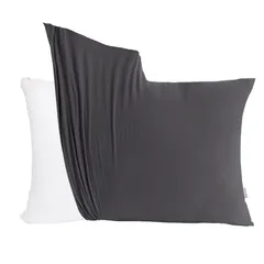 【新着商品】オールシーズン(ダックグレー ストレッチ 伸縮 速乾 吸汗 肌触り さらさら 柔らかい dark 無地 封筒式 カバー 枕 60 40 gray 枕カバー 枕カバー case pillow ピローケース よく伸びる 43×6350×70㎝位の枕兼