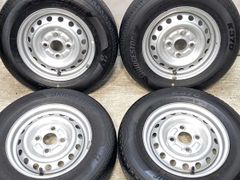 145/80R12 80/78LT 
ブリヂストン K370 
ダイハツ純正  
12x4.0  100-4穴 
中古タイヤ サマータイヤ ホイールセット 4本セット
 s12250601051