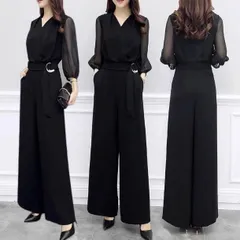 ワンピース オールインワン 袖あり 7分袖 七分袖 カシュクール 襟なし ベルト ポケット ハイウエスト 透け感 シースルー 薄手 かわいい 大人可愛い きれいめ シンプル 上品 お洒落 かっこいい アジアン エスニック エキゾチック クール モード系 存在感