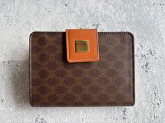 CELINE フラップスクエアプレート マカダム柄 がま口財布