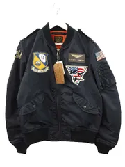 アヴィレックス AVIREX L-2A フライトジャケット ブルーエンジェルス 紋章パッチ 刺繍 ミリタリー ネイビー XL