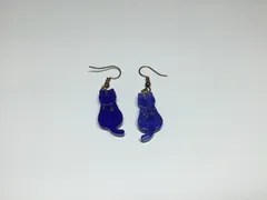 ハンドメイド　手作り　手づくり　てづくり　レジン　アクセサリー　ピアス　星空の猫　ネコ　ねこ