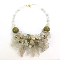 アンティーク ネックレス コスチュームジュエリー ビブ フラワー ブーケ ビーズ デザイナーズ ヴィンテージ