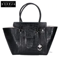 【未使用】A.D.M.J トートバッグ　ハンドバッグ　クロコ型押し　ブラック 牛革】クロコ型押し ザ・ビーDカン付ミニトート / A.D.M.J.