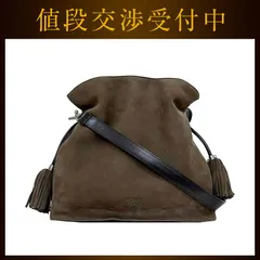 ロエベ 巾着 ショルダーバッグ フラメンコ 30 ブラウン アナグラム