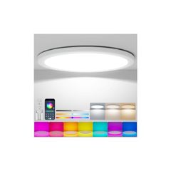 Coizabera LEDシーリングライト 10畳 5200lm 45W 間接光RGBカラー おしゃれ 調光調色 極薄型 雰囲気ライト 天井照明器具 電気 蛍光灯 リモコン付き Ceiling Light 8畳 10畳 寝室/リビング/ダイニング/子供部屋/ゲ