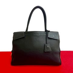 極 美品 PRADA プラダ ミラノ ロゴ テスート ナイロン サフィアーノ  