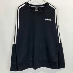 【古着】adidas 裏起毛 トラックトップ スウェットシャツ トレーナー ブラック XLサイズ