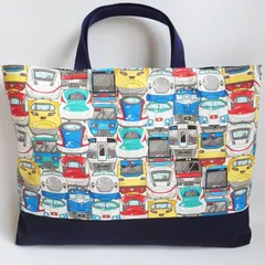 ハンドメイド リバーシブル 電車の顔 × 星 レッスンバッグ 手提げかばん トートバッグ 絵本バッグ レッスンバック 手提げバッグ 図書バッグ 図書バック サブバッグ サブバック トートバック 入園 入学 スター 男の子 鉄道 新幹線 フェイス 乗り物