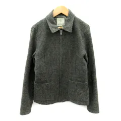 クミキョク 組曲 KUMIKYOKU ステンカラージャケット ミドル丈 総柄 ジップアップ ウール 2 グレー /SY36