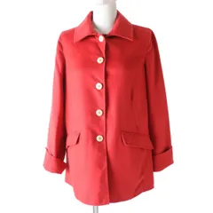 極美品◎正規品 イタリア製 Loro Piana ロロピアーナ レディース カシミヤ100％ ジャケット/ハーフコート ロゴボタン付き 朱色 レッド系 38のサムネイル